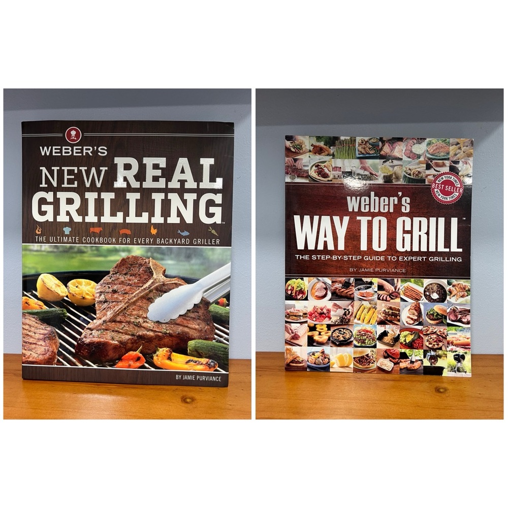 Lot Of 2 Grilling Cookbooks: Weber's New Real Grilling & Webers Way To Grill